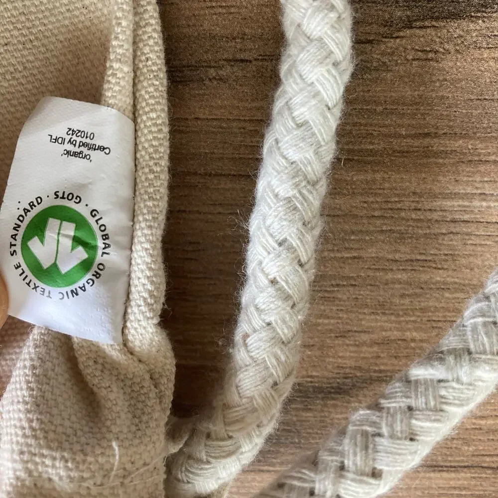 Fisherman Out of Ireland Canvas Backpack Tote Cream Organic Cotton Rope Straps